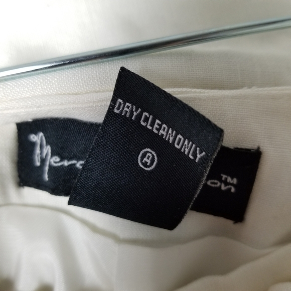 Mercer & Madison Womens White Linen Tie Waist Wide Leg Pants Size 6 Side Zipper - Picture 7 of 14